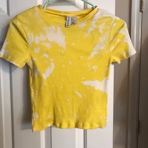 Bleach yellow cropped t shirt
